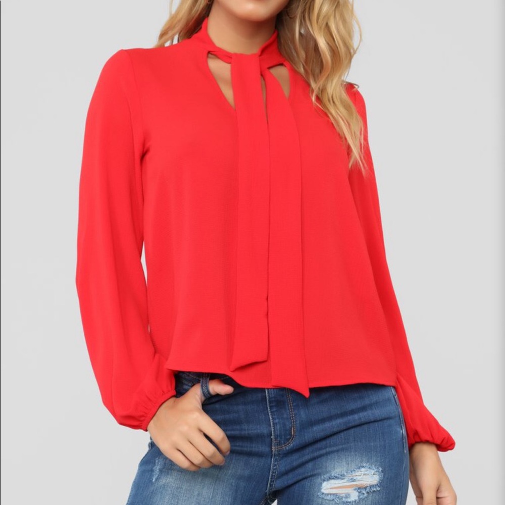 Fashion Nova red blouse